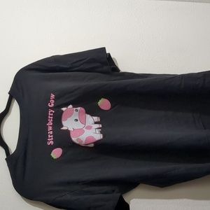 Black Strawberry Cow Tee Shirt